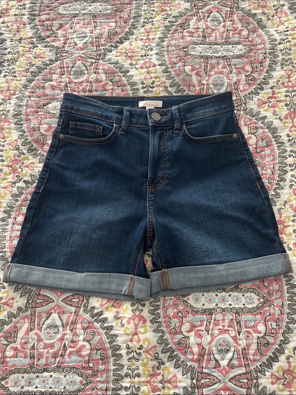 Lauren Conrad High-Rise Dark Blue Denim Shorts
